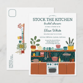 STOCK THE KITCHEN ブライダルシャワー カスタムデザイン インビテーションポストカード