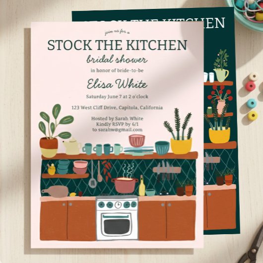 STOCK THE KITCHEN ブライダルシャワー カスタムデザイン 招待状