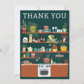 STOCK THE KITCHEN Bridal Shower CUSTOM Cute サンキューカード (正面)