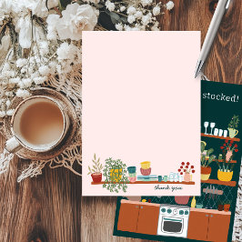 STOCK THE KITCHEN Bridal Shower CUSTOM Cute サンキューカード