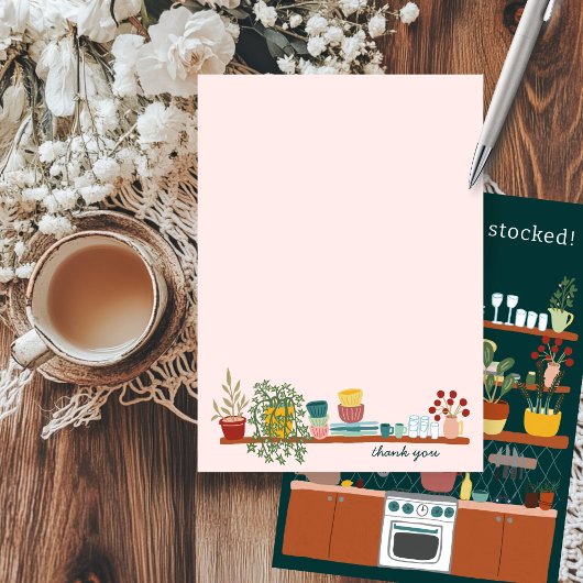 STOCK THE KITCHEN Bridal Shower CUSTOM Cute サンキューカード