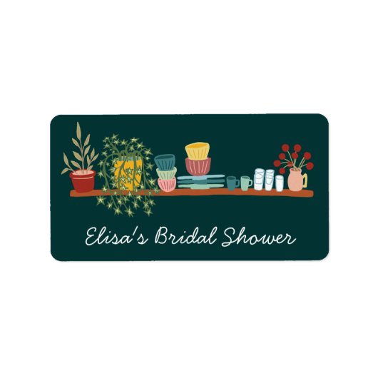 STOCK THE KITCHEN Bridal Shower CUSTOM Cute ラベル (正面)