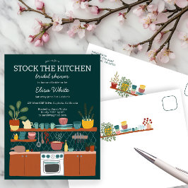 STOCK THE KITCHEN Bridal Shower Cute CUSTOM インビテーションポストカード