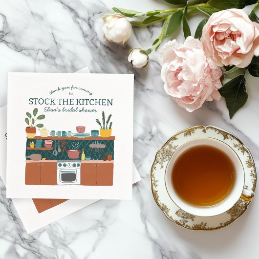 STOCK THE KITCHEN Bridal Shower Cute CUSTOM スタンダードカクテルナプキン