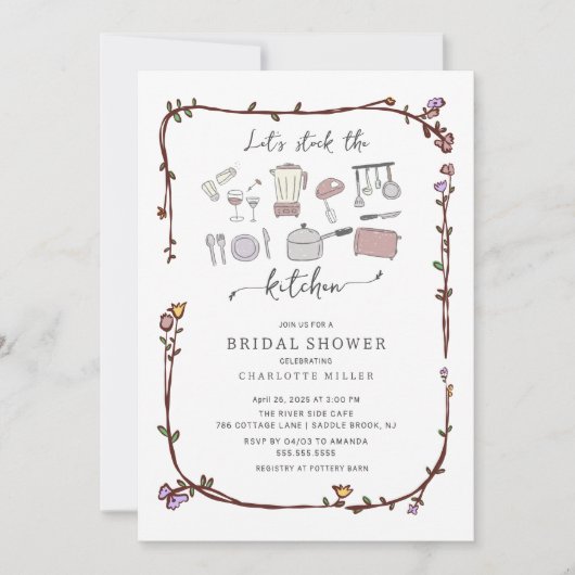 Stock the Kitchen Bridal Shower Invitation 招待状 (正面)