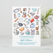 Stock the Kitchen Modern Bridal Shower 招待状 (スタンド正面)