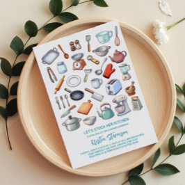 Stock the Kitchen Modern Bridal Shower 招待状