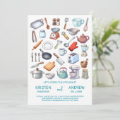 Stock the Kitchen Modern Couples Wedding Shower 招待状 (スタンド正面)