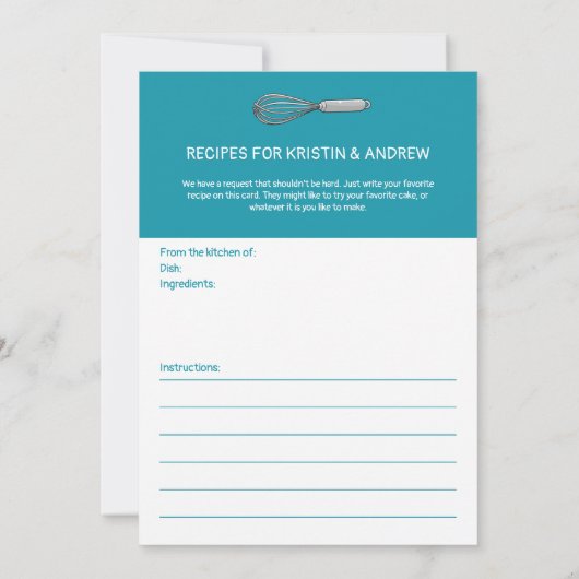 Stock the Kitchen Modern Couples Wedding Shower 招待状 (裏面)