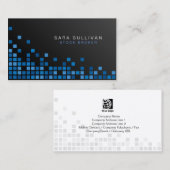 StockBroker FinancialInvestment抽象芸術BlueCubes 名刺 (正面/裏面)