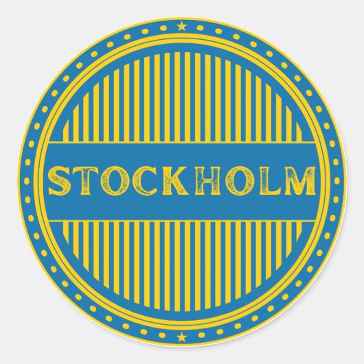 Stockholm City Pride Emblem – Swedish Identity ラウンドシール (正面)