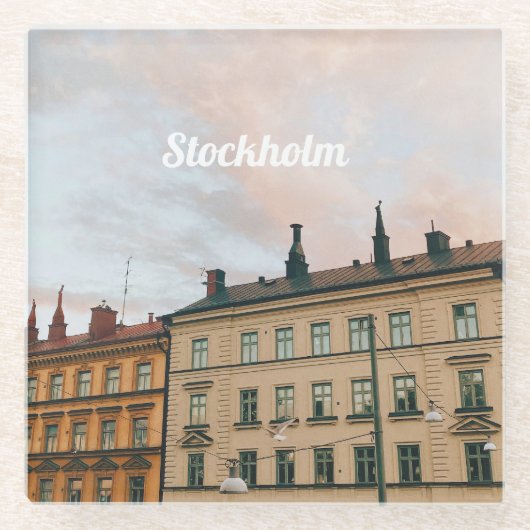 Stockholm Södermalm Cityscape ガラスコースター (正面)