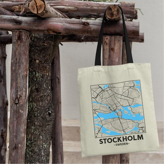 Stockholm, Sweden City Map Tote Bag トートバッグ