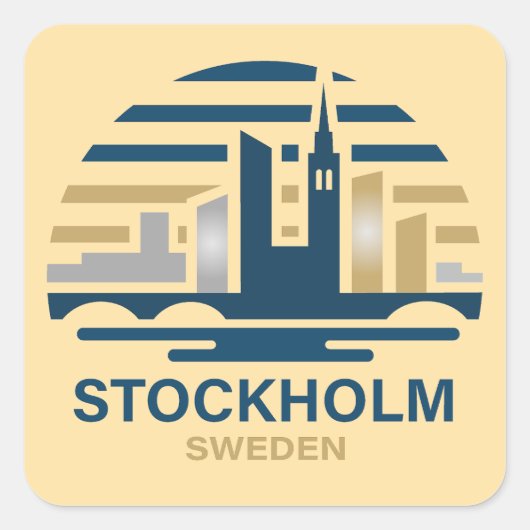 Stockholm Sweden Europe スクエアシール (正面)