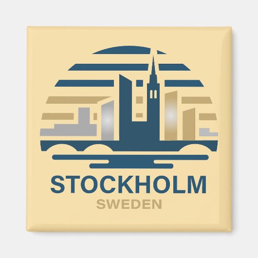 Stockholm Sweden Europe マグネット (正面)