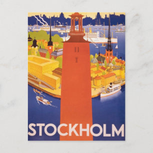 Stockholm, Sweden vintage travel holiday postcard ポストカード