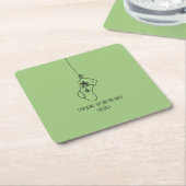 Stocking up on holiday cheers! スクエアペーパーコースター (アングル)