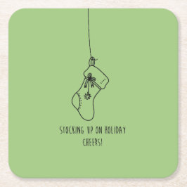 Stocking up on holiday cheers! スクエアペーパーコースター