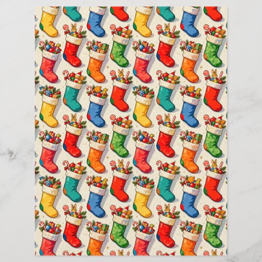 Stockings Filled Scrapbook Paper (正面)