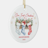 Stockings Grandparents 1st Christmas セラミックオーナメント (右)