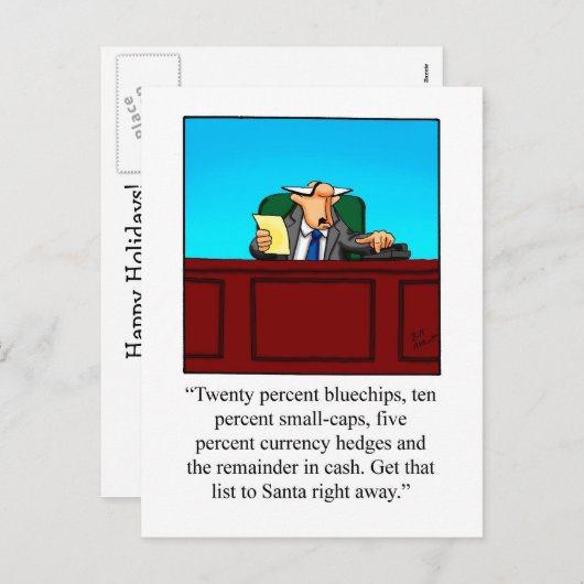 StockMarketおもしろい Christmasユーモアのはがき シーズンポストカード (正面/裏面)