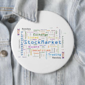 StockMarketデザインWordクラウドの概念 缶バッジ (インサイチュ)