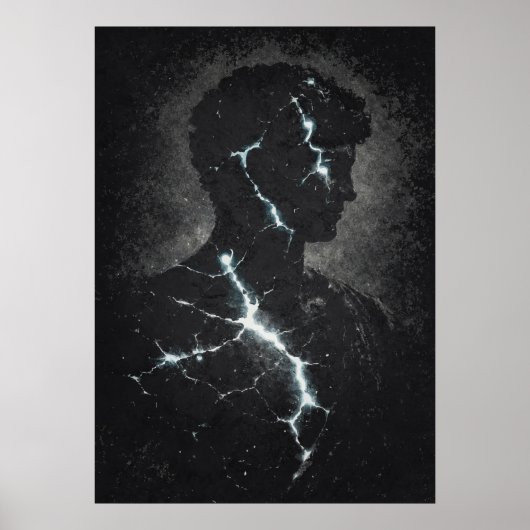 Stoic Guardian, Modern Matrix Abstract Art ポスター (正面)