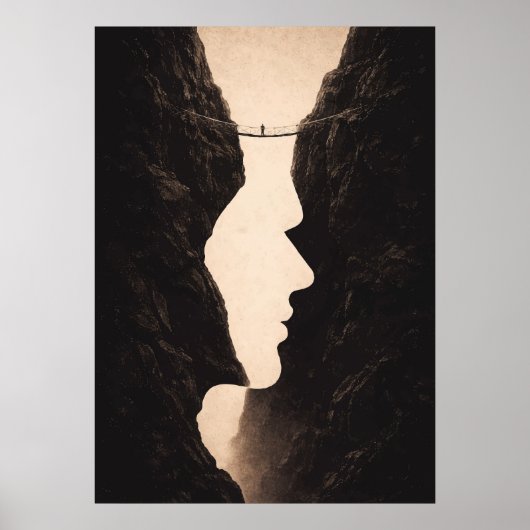 Stoic Optical Illusion Abstract Art, Cliffs, Land ポスター (正面)