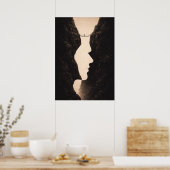 Stoic Optical Illusion Abstract Art, Cliffs, Land ポスター (キッチン)