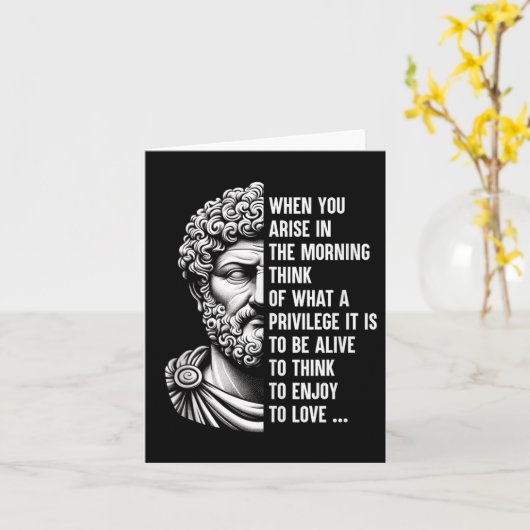 Stoic Philosopher Marcus Aurelius Shirt Motivation カード (黄色い花)