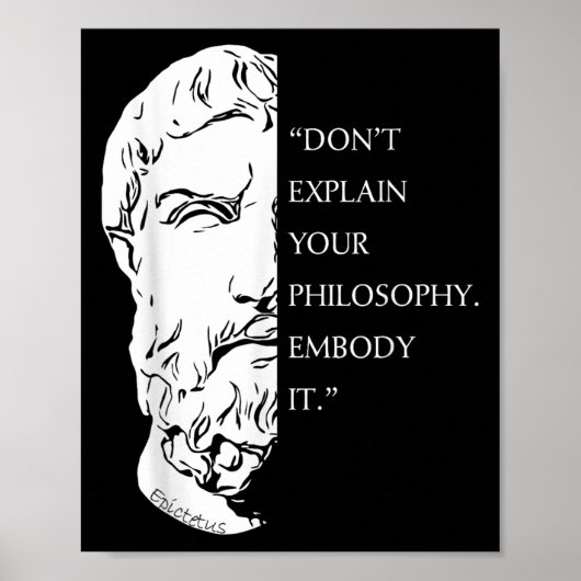 Stoic Philosophy Quote Design _ Epictetus Wisdom A ポスター (正面)