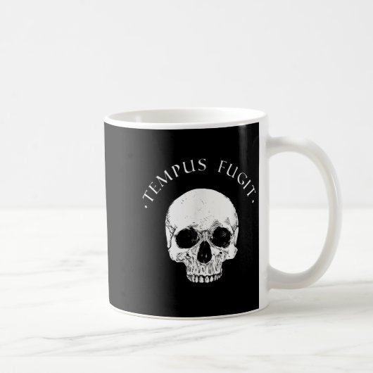 Stoic Philosophy Tempus Fugit Skull Stoicism Quote コーヒーマグカップ (右)