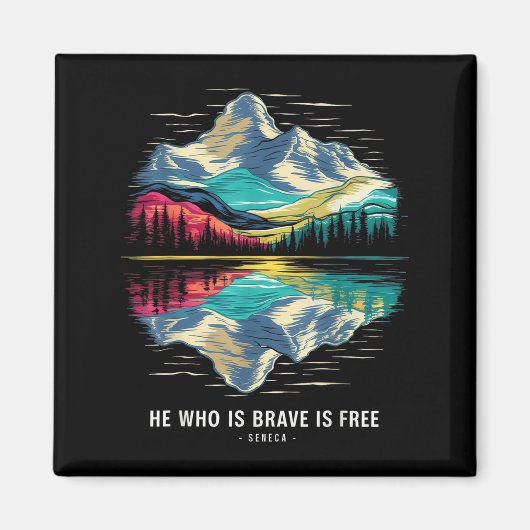 Stoic Seneca Philosoper Quote Brave Free Stoicism  マグネット (正面)