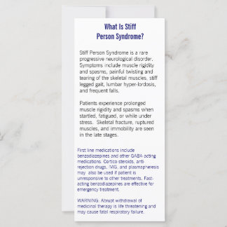 Stoke Person Syndrome Information Card