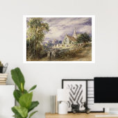 Stoke Poges Church, 1833 (紙付き) ポスター (ホームオフィス)