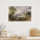 Stoke Poges Church, 1833 (紙付き) ポスター (キッチン)