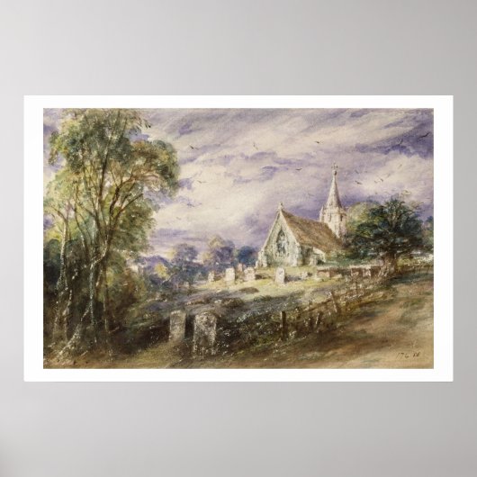 Stoke Poges Church, 1833 (紙付き) ポスター (正面)