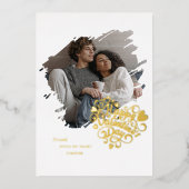 Stole My Heart Valentine's Day Photo Personalized 箔シーズンカード (正面)