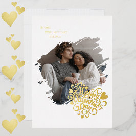 Stole My Heart Valentine's Day Photo Personalized 箔シーズンカード