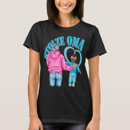 stolze Oma Enkelin blonde Haare Herz T-Shirt Tシャツ