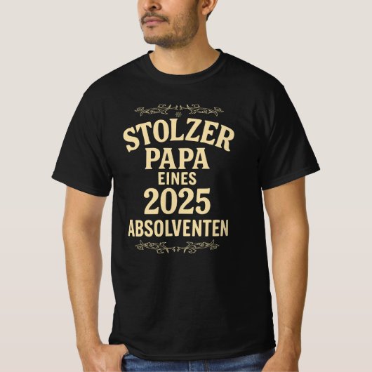 Stolzer Papa eines 2025アブソルベンテン | おもしろい Tシャツ (正面)