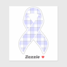 Stomach Cancer Awareness Plaid Periwinkle Ribbon シール