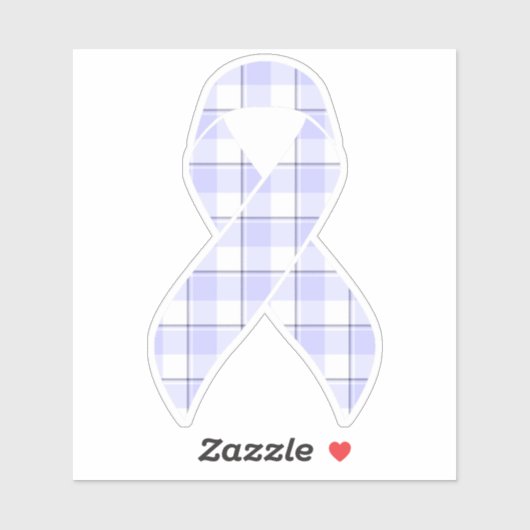 Stomach Cancer Awareness Plaid Periwinkle Ribbon シール (シート)