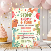 Stomp Chomp And Roar Dinosaur Birthday Party 招待状