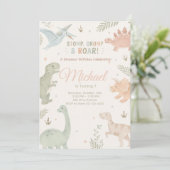 Stomp Chomp And Roar Dinosaur Invitation Editable 招待状 (スタンド正面)