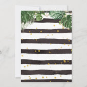 Stomp, Chomp, Road Dinosaur Gold Pink Birthday 招待状 (裏面)