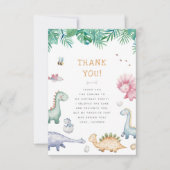 Stomp, Chomp & Roar Dinosaur Boys Birthday Party サンキューカード (正面)