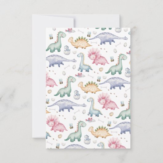 Stomp, Chomp & Roar Dinosaur Boys Birthday Party サンキューカード (裏面)