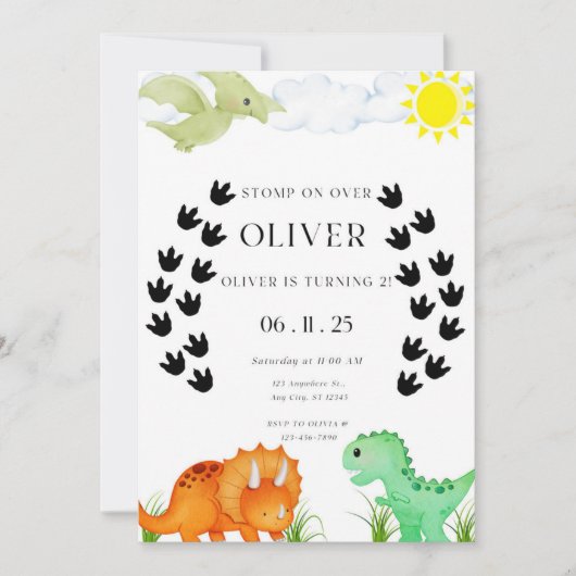 Stomp on Over Birthday Party Invitation 招待状 (正面)