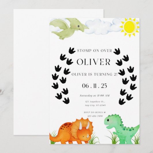 Stomp on Over Birthday Party Invitation 招待状 (正面/裏面)
